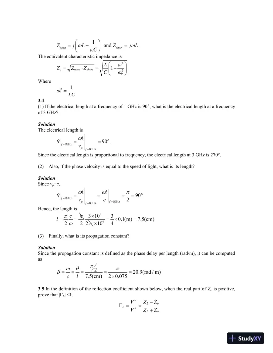 Solution Manual for Microwave Circuit Design A Practical Approach Using ADS, 1st Edition, page 10