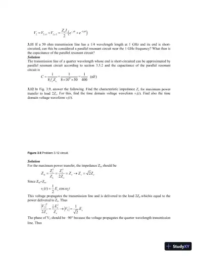 Solution Manual for Microwave Circuit Design A Practical Approach Using ADS, 1st Edition - Page 15 preview image