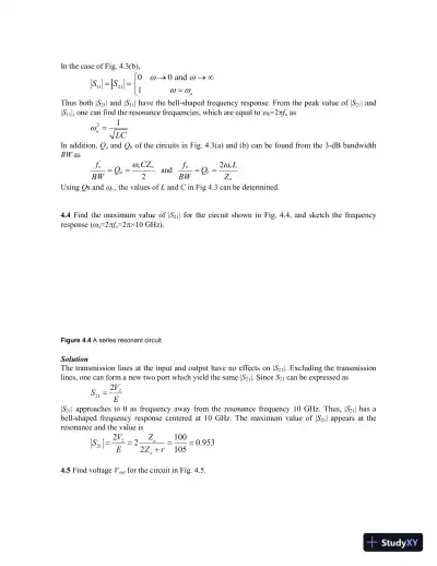Solution Manual for Microwave Circuit Design A Practical Approach Using ADS, 1st Edition - Page 23 preview image