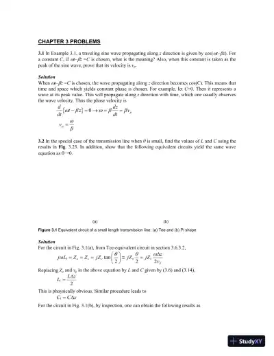 Solution Manual for Microwave Circuit Design A Practical Approach Using ADS, 1st Edition - Page 8 preview image