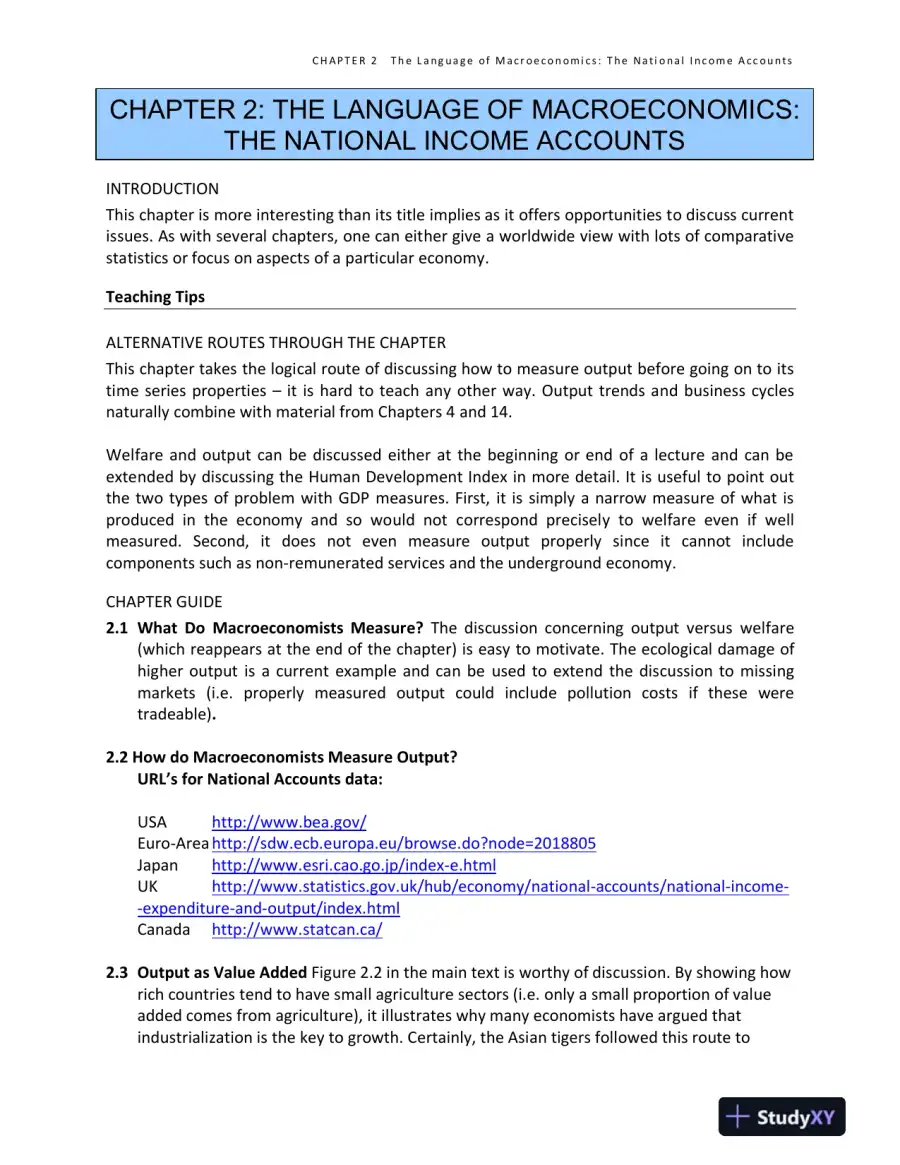 Solution Manual for Macroeconomics: Understanding the Global Economy, 3rd Edition, page 5