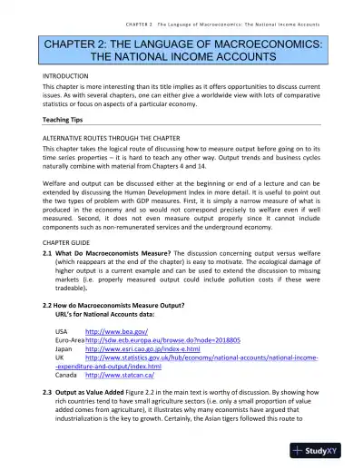 Solution Manual for Macroeconomics: Understanding the Global Economy, 3rd Edition - Page 5 preview image
