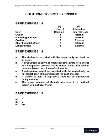Solution Manual for Principles of Financial Accounting, Canadian Edition - Page 11 preview image