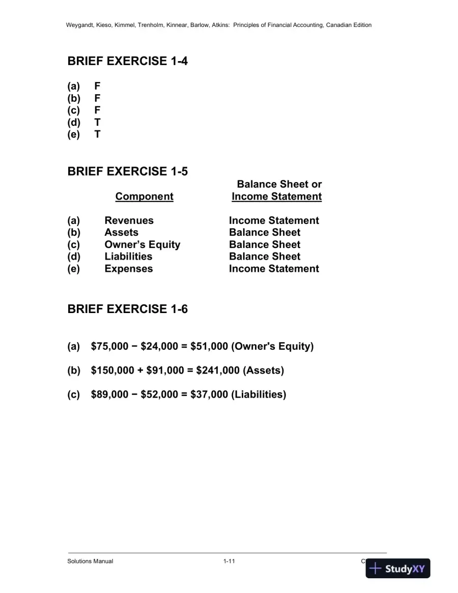 Solution Manual for Principles of Financial Accounting, Canadian Edition, page 12