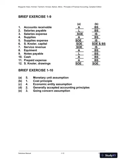Solution Manual for Principles of Financial Accounting, Canadian Edition - Page 14 preview image