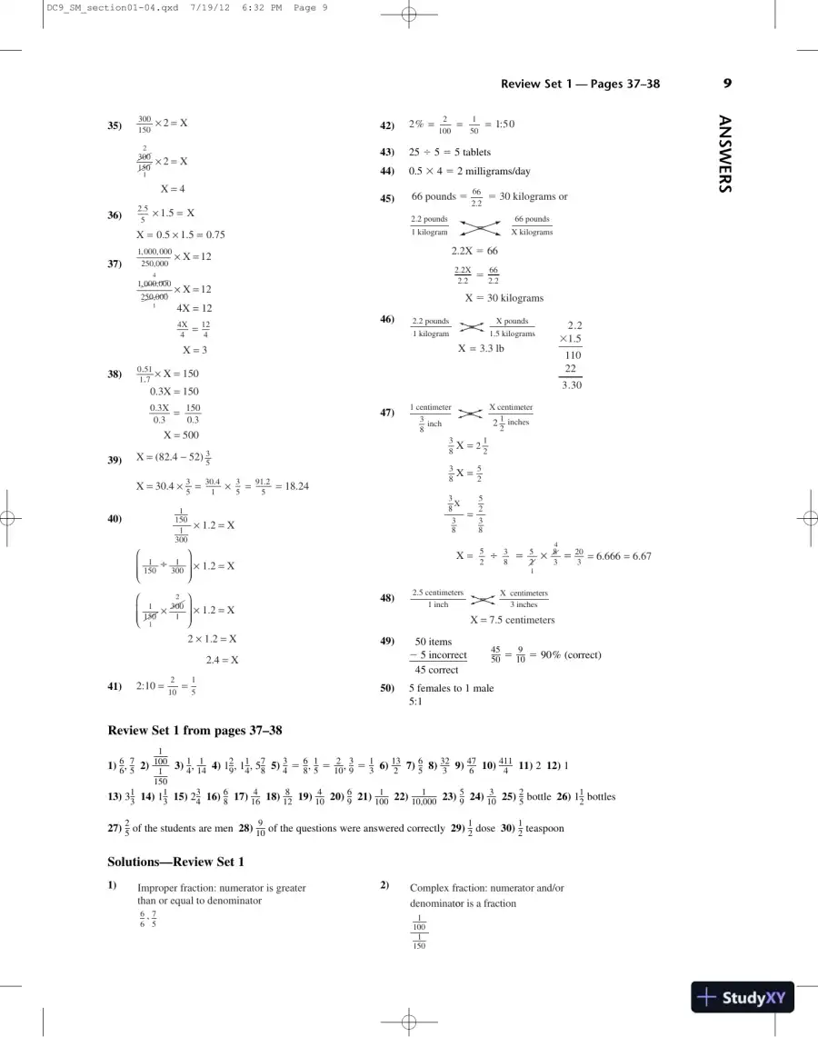 Solution Manual for Dosage Calculation, 9th Edition, page 10