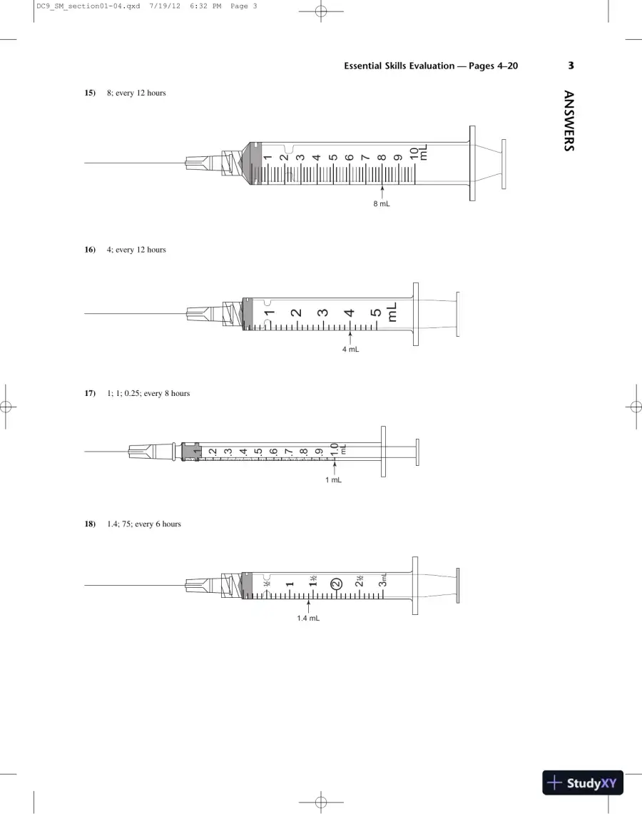 Solution Manual for Dosage Calculation, 9th Edition, page 4