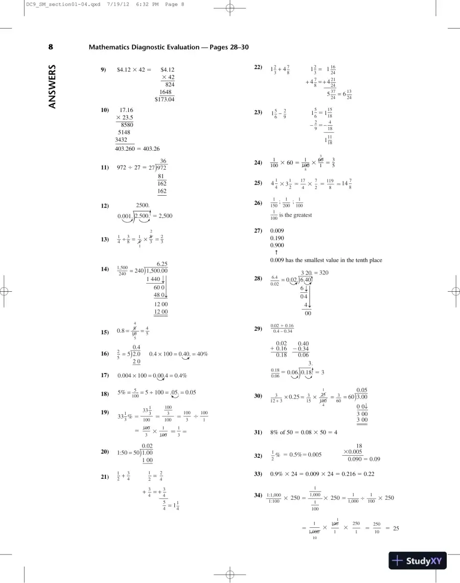 Solution Manual for Dosage Calculation, 9th Edition, page 9