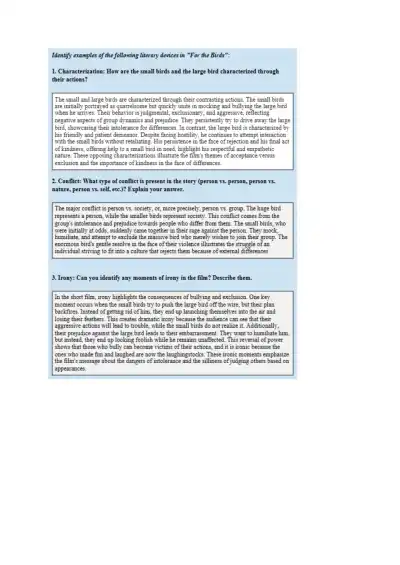 For the Birds Questions Arya Valluri - Page 3 preview image