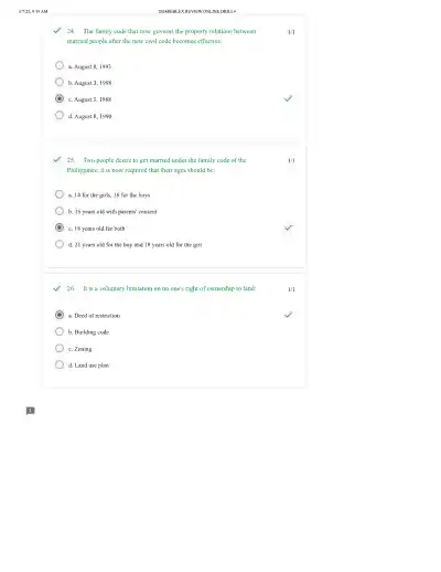 Property Law Drill 4 Marital Property, Land Owners - Page 10 preview image