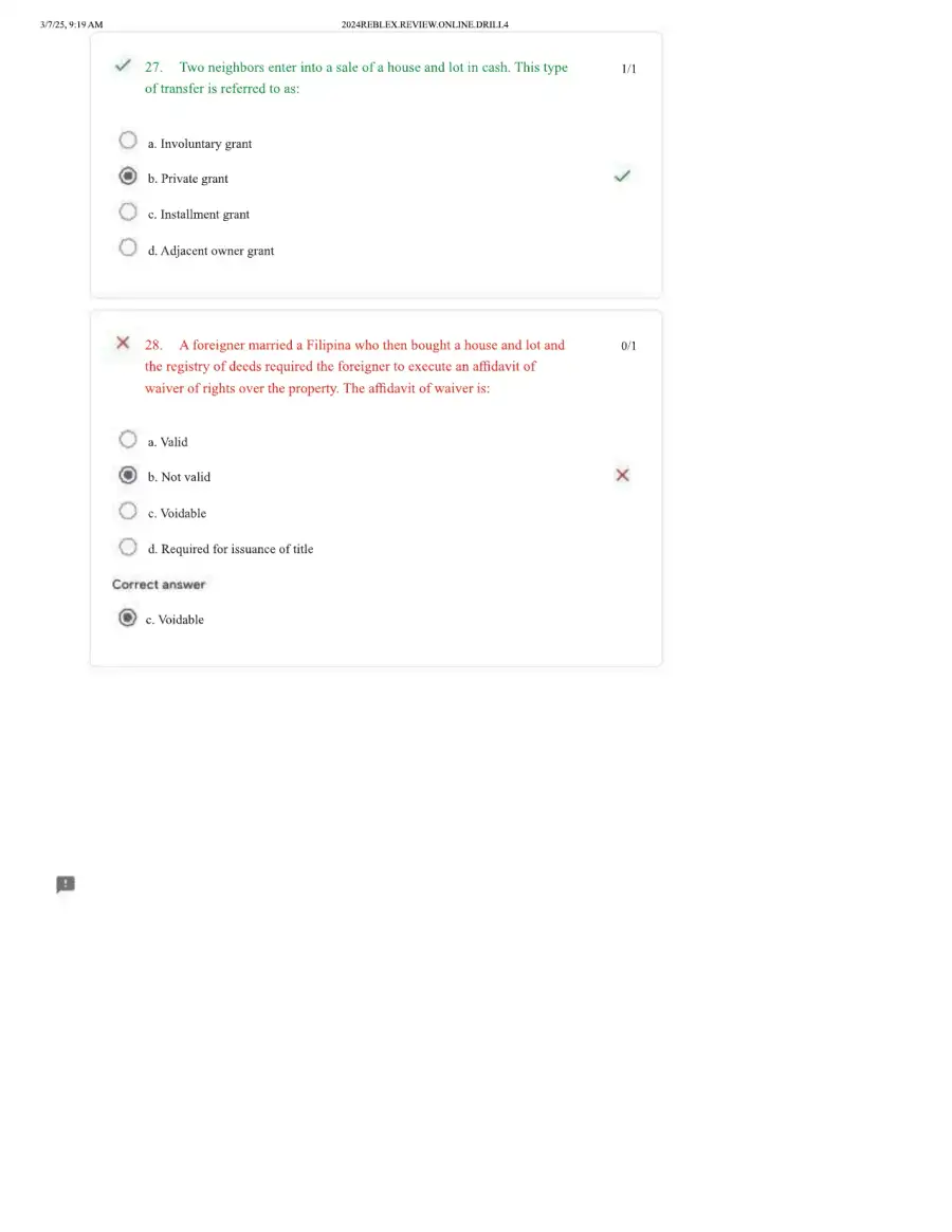 Property Law Drill 4 Marital Property, Land Owners, page 11