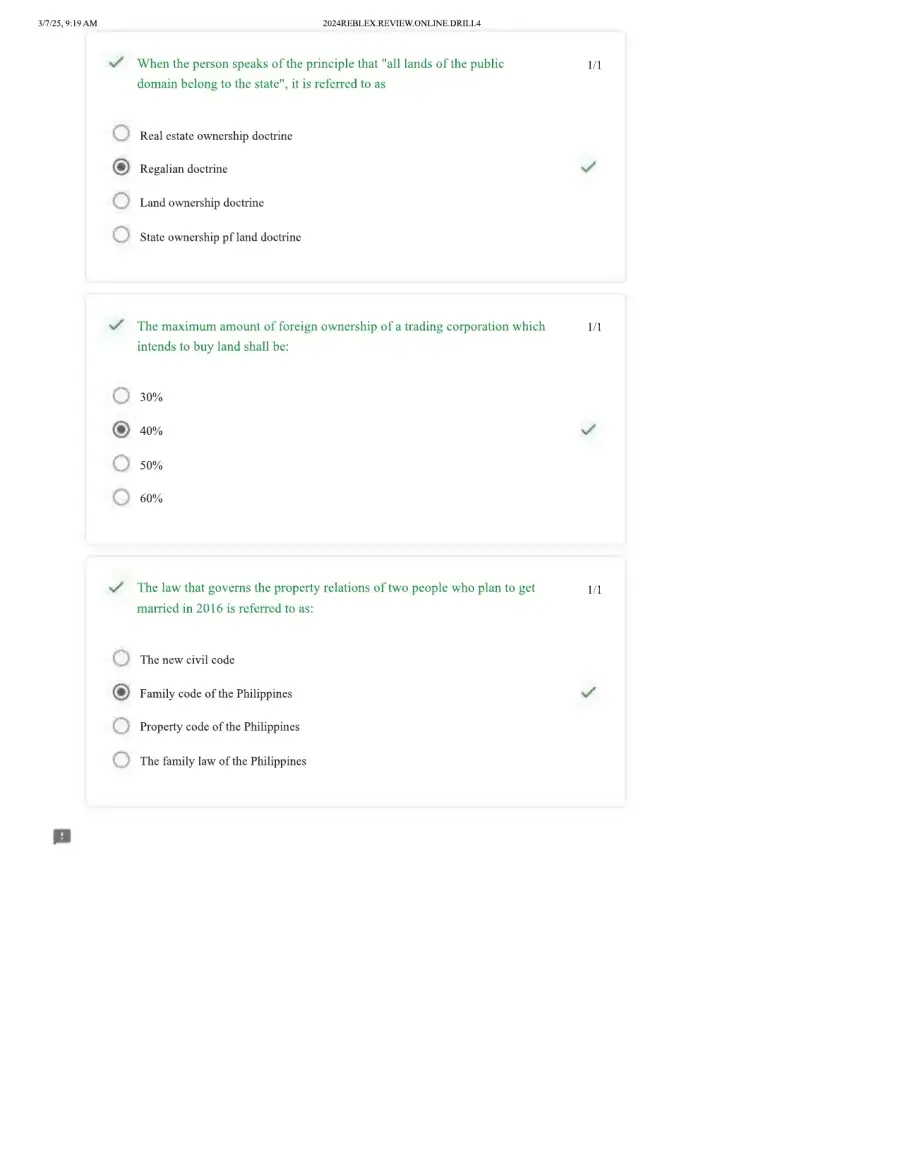 Property Law Drill 4 Marital Property, Land Owners, page 2