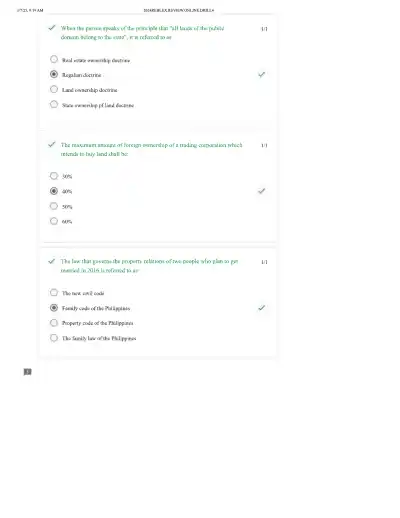 Property Law Drill 4 Marital Property, Land Owners - Page 2 preview image