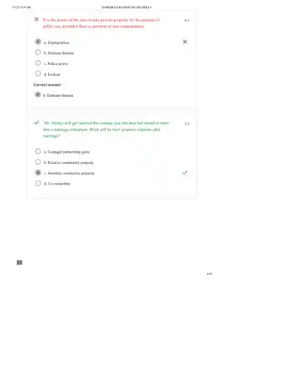 Property Law Drill 4 Marital Property, Land Owners - Page 4 preview image