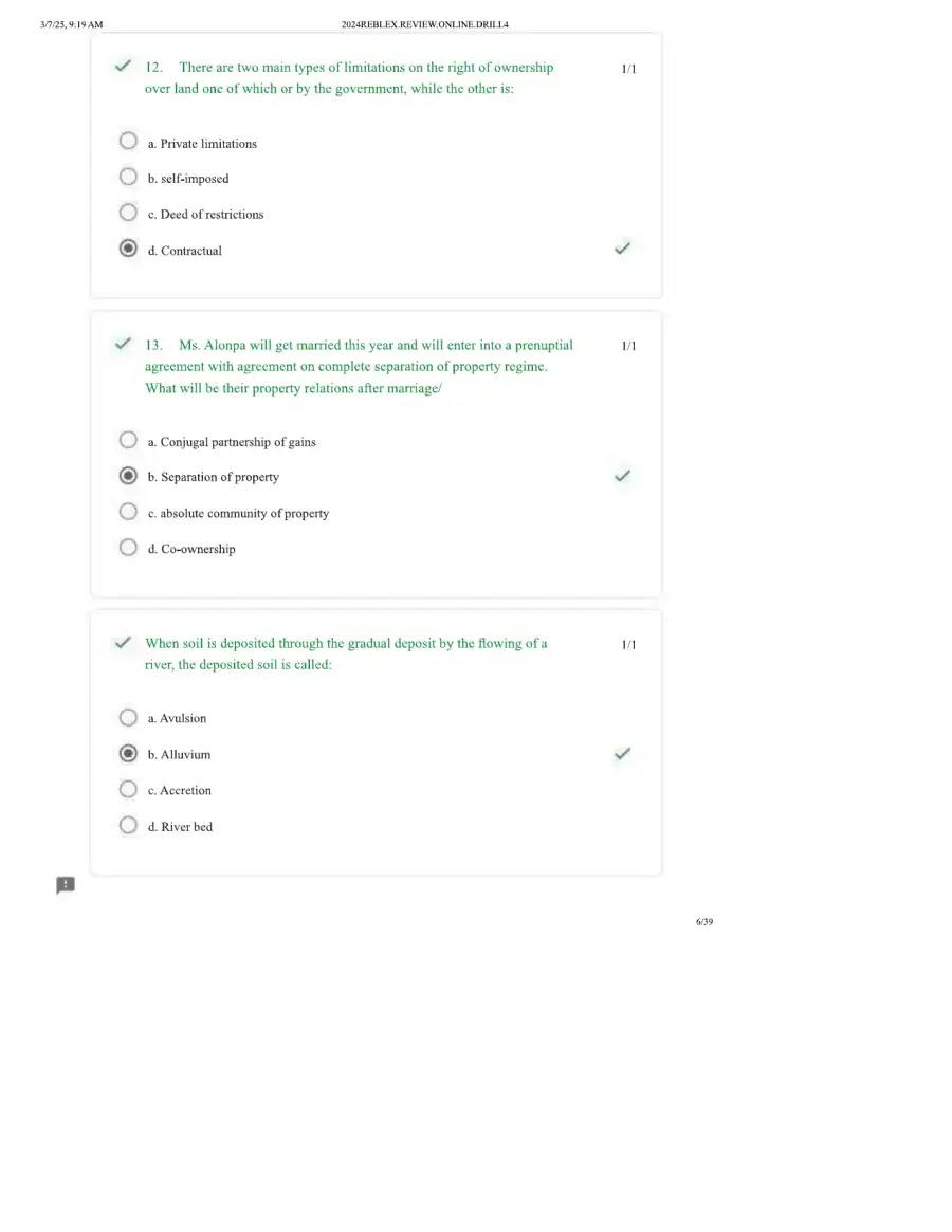 Property Law Drill 4 Marital Property, Land Owners, page 6