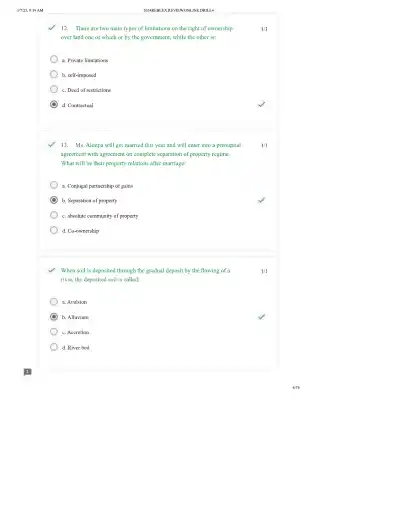 Property Law Drill 4 Marital Property, Land Owners - Page 6 preview image