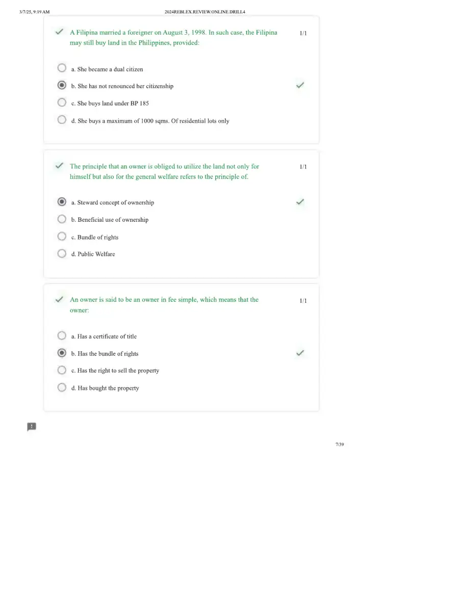 Property Law Drill 4 Marital Property, Land Owners, page 7