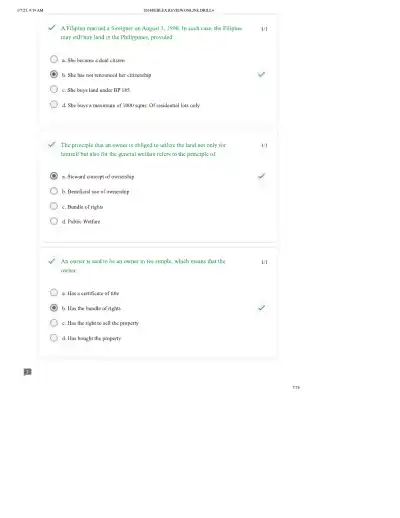 Property Law Drill 4 Marital Property, Land Owners - Page 7 preview image