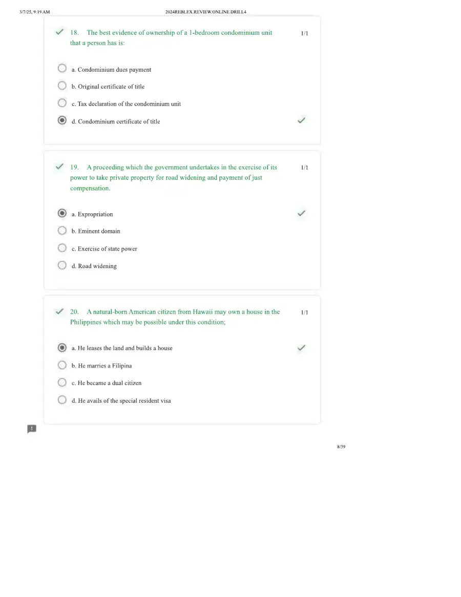 Property Law Drill 4 Marital Property, Land Owners, page 8