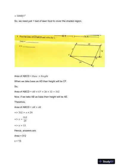 Geometric Calculations And Area/Perimeter Problem Solving - Page 3 preview image