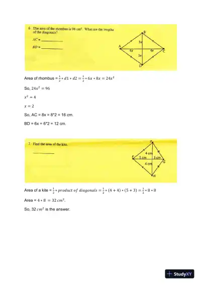 Geometric Calculations And Area/Perimeter Problem Solving - Page 5 preview image