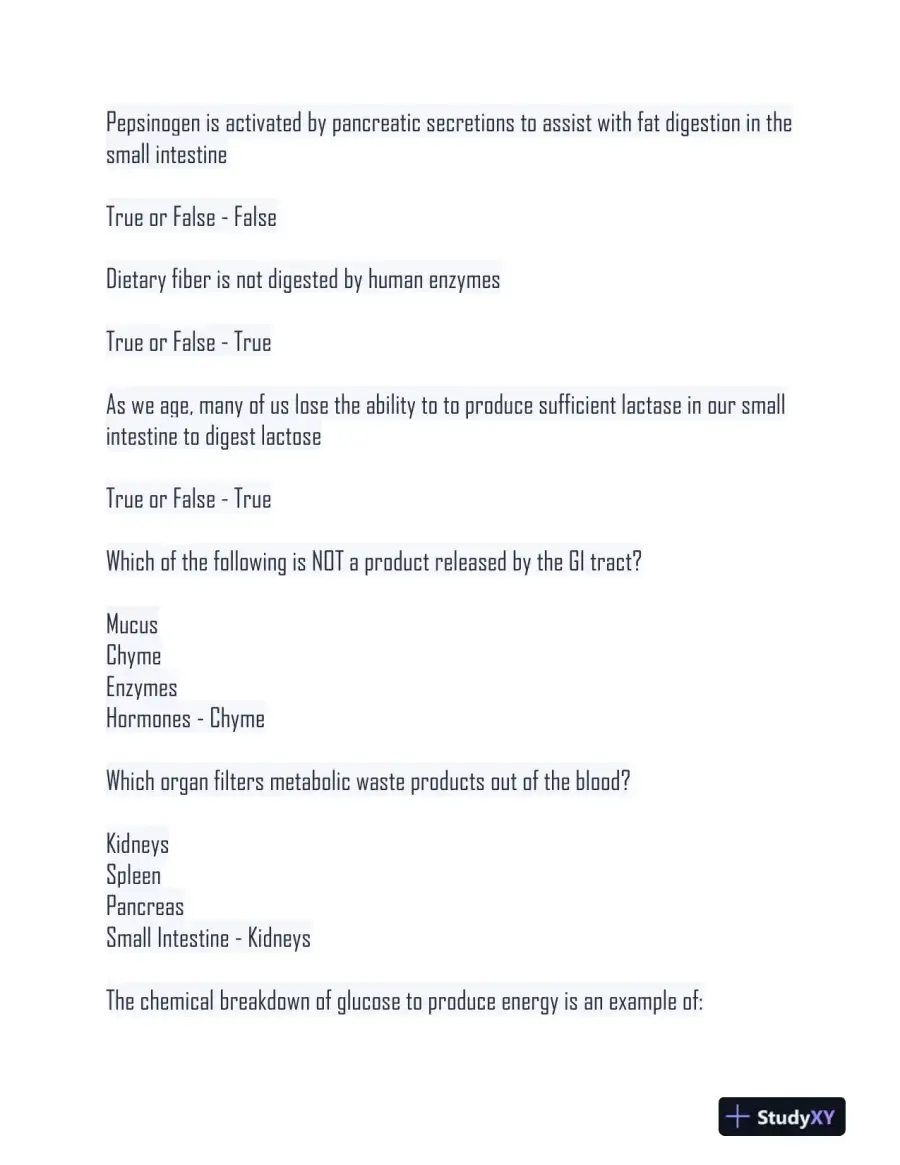 2024 NUSC1165 Nutrition Final Exam Versions With Answers (120 Solved Questions), page 10