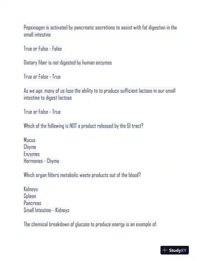 2024 NUSC1165 Nutrition Final Exam Versions With Answers (120 Solved Questions) - Page 10 preview image