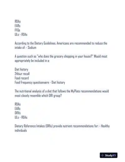 2024 NUSC1165 Nutrition Final Exam Versions With Answers (120 Solved Questions) - Page 7 preview image