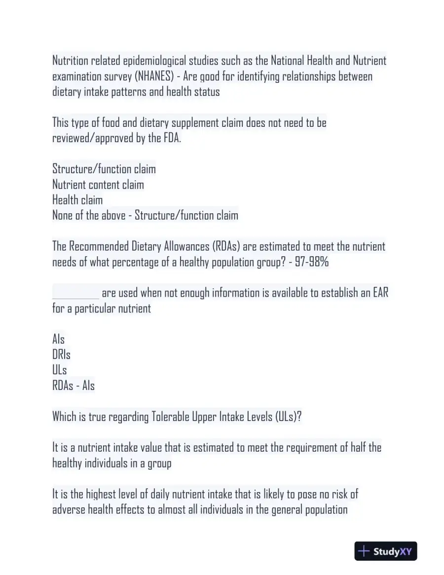 2024 NUSC1165 Nutrition Final Exam Versions With Answers (120 Solved Questions), page 8