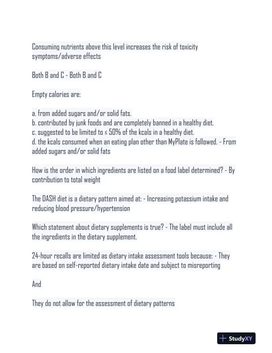 2024 NUSC1165 Nutrition Final Exam Versions With Answers (120 Solved Questions), page 9