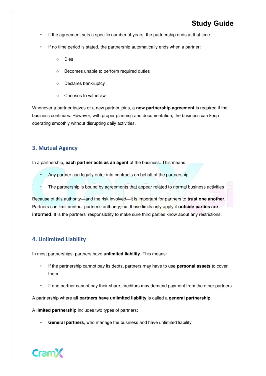 Accounting Principles II – Partnerships, page 2