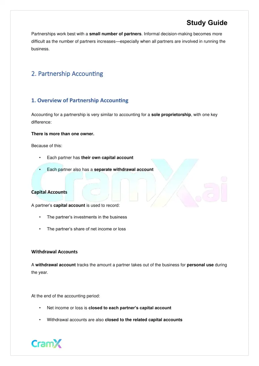 Accounting Principles II – Partnerships, page 4
