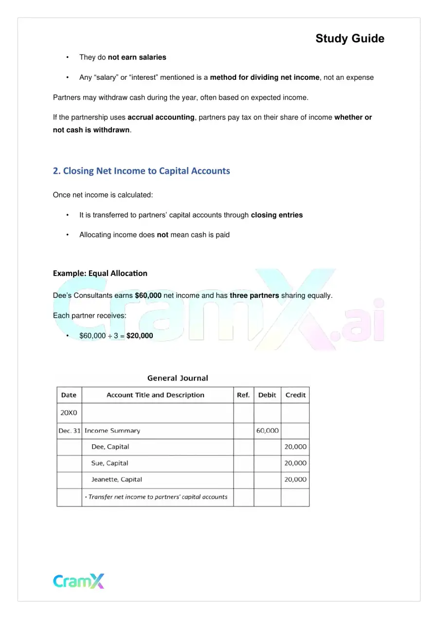 Accounting Principles II – Partnerships, page 6