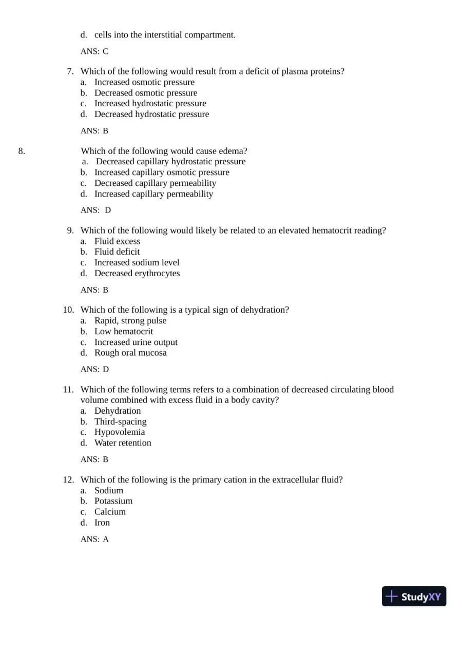 Test Bank for Gould's Pathophysiology for the Health Professions, 7th Edition (Chapters 1-28), page 10