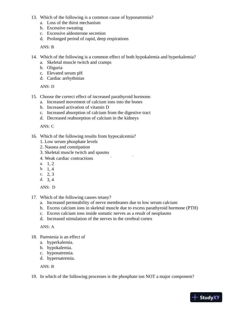Test Bank for Gould's Pathophysiology for the Health Professions, 7th Edition (Chapters 1-28), page 11