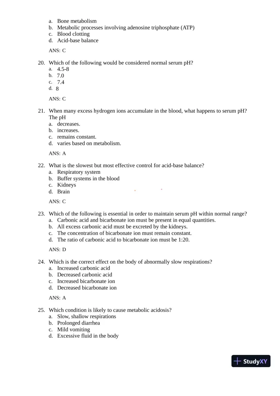 Test Bank for Gould's Pathophysiology for the Health Professions, 7th Edition (Chapters 1-28), page 12
