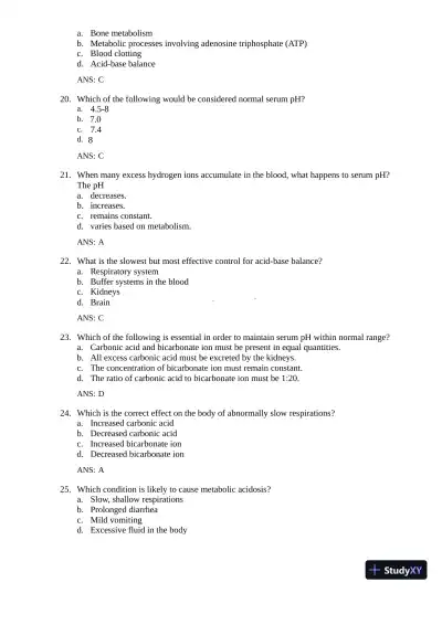 Test Bank for Gould's Pathophysiology for the Health Professions, 7th Edition (Chapters 1-28) - Page 12 preview image