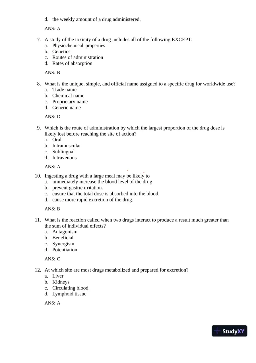 Test Bank for Gould's Pathophysiology for the Health Professions, 7th Edition (Chapters 1-28), page 19