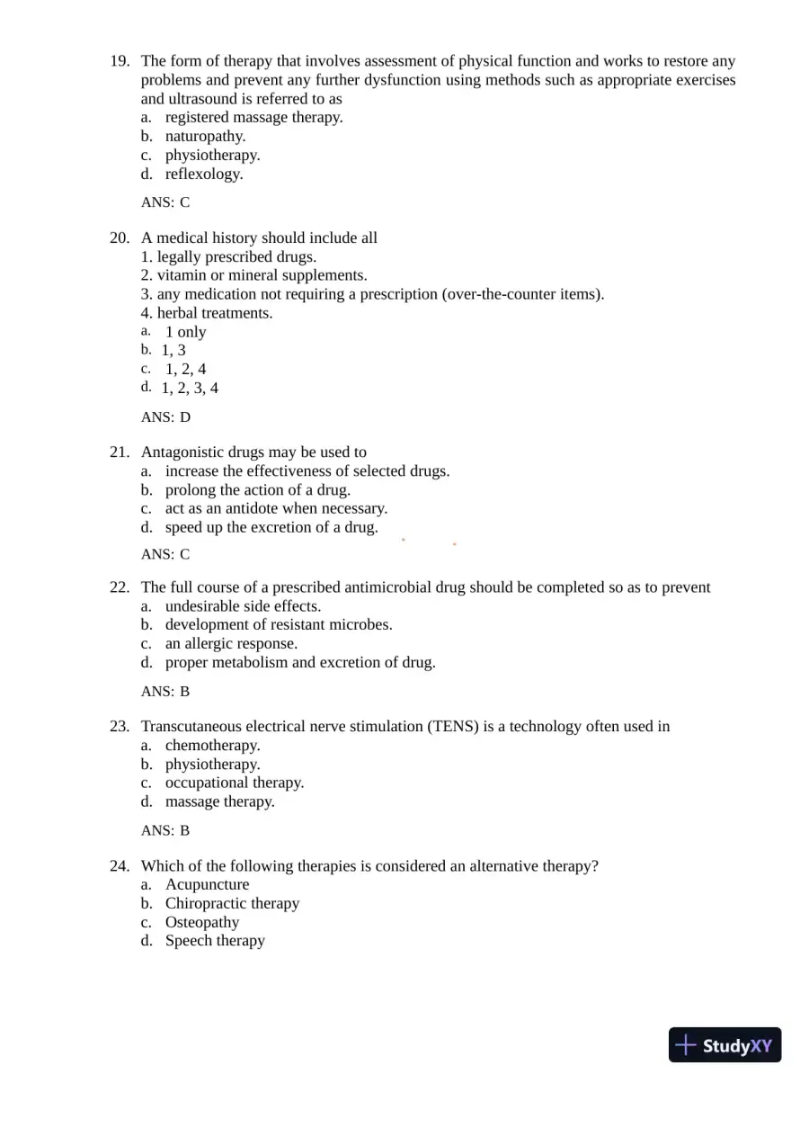 Test Bank for Gould's Pathophysiology for the Health Professions, 7th Edition (Chapters 1-28), page 21