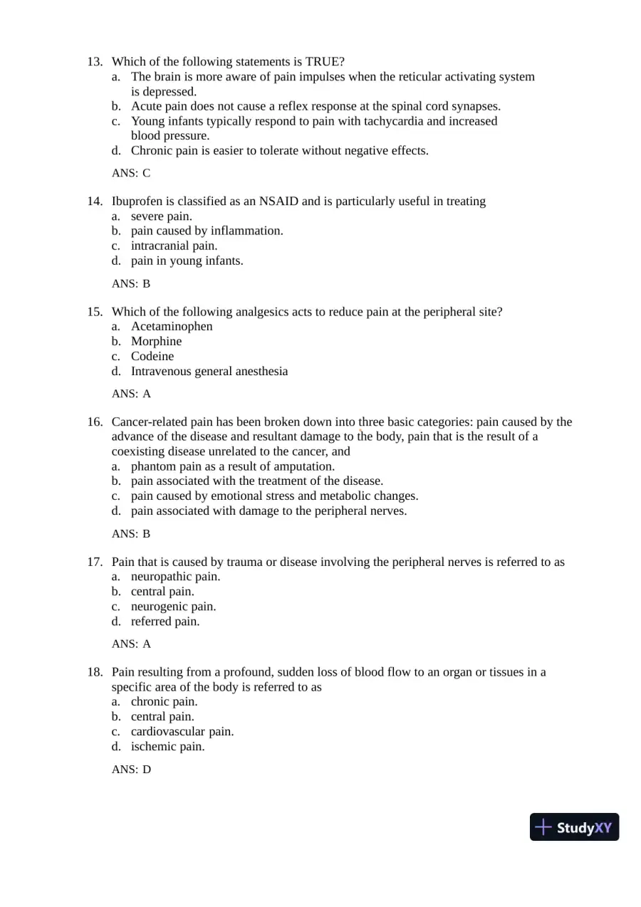 Test Bank for Gould's Pathophysiology for the Health Professions, 7th Edition (Chapters 1-28), page 25