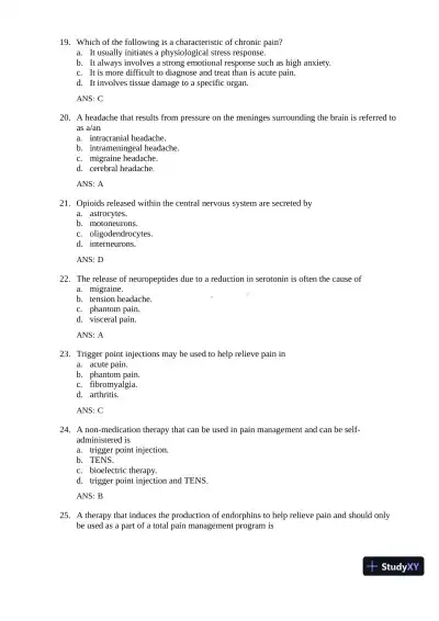 Test Bank for Gould's Pathophysiology for the Health Professions, 7th Edition (Chapters 1-28) - Page 26 preview image