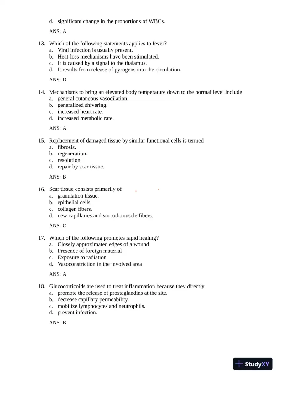 Test Bank for Gould's Pathophysiology for the Health Professions, 7th Edition (Chapters 1-28), page 30