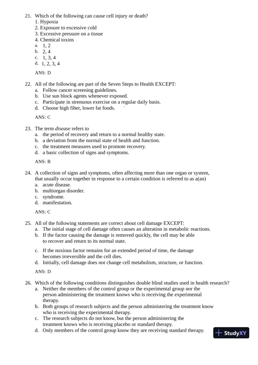 Test Bank for Gould's Pathophysiology for the Health Professions, 7th Edition (Chapters 1-28), page 5
