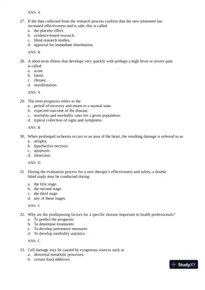 Test Bank for Gould's Pathophysiology for the Health Professions, 7th Edition (Chapters 1-28) - Page 6 preview image