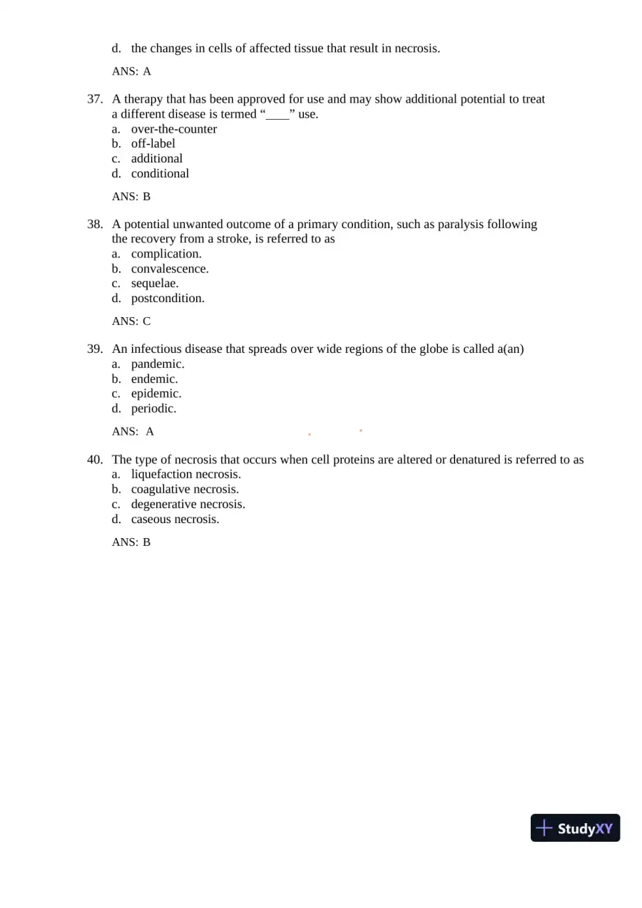 Test Bank for Gould's Pathophysiology for the Health Professions, 7th Edition (Chapters 1-28), page 8