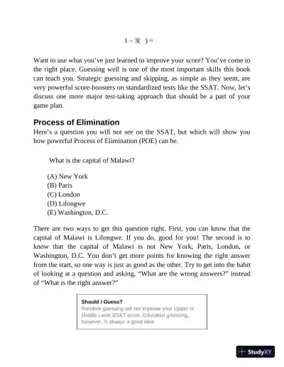 Princeton Review SSAT Prep: 3 Practice Tests + Review and Techniques + Drills (2023) - Page 29 preview image