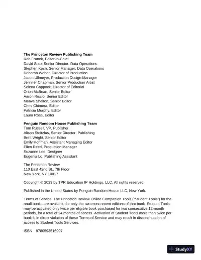 Princeton Review SSAT Prep: 3 Practice Tests + Review and Techniques + Drills (2023) - Page 4 preview image