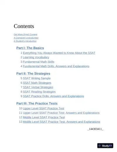 Princeton Review SSAT Prep: 3 Practice Tests + Review and Techniques + Drills (2023) - Page 7 preview image