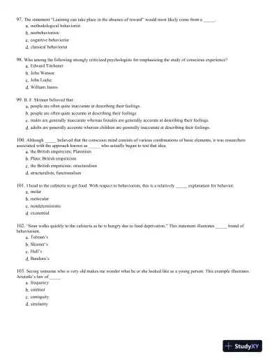 Introduction to Learning and Behavior 5th Edition Test Bank - Page 15 preview image
