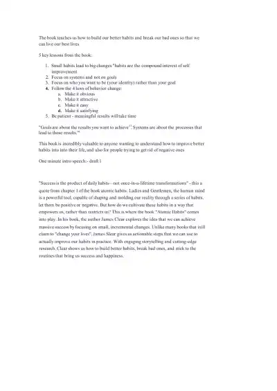 Atomic Habits James Clear - Page 1 preview image